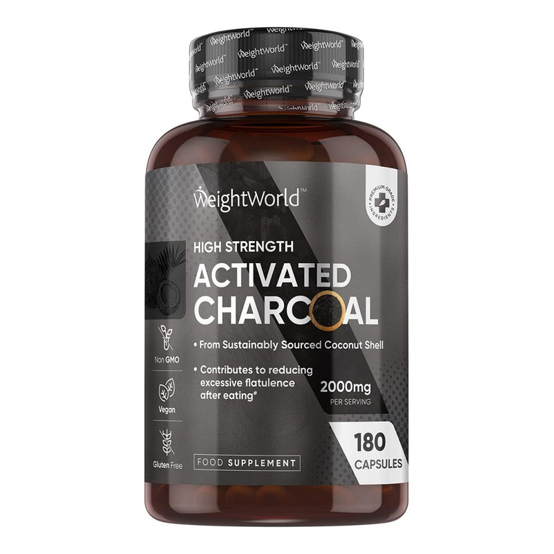 WeightWorld Activated Charcoal 2000mg 180 Capsules