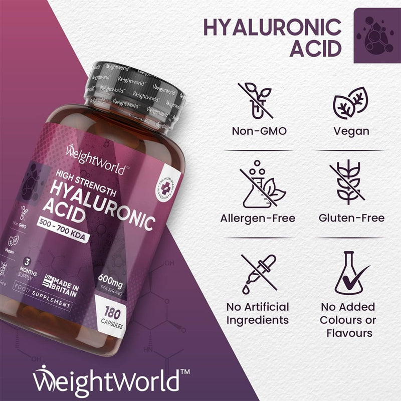 WeightWorld Acide Hyaluronique 300 mg 180 Gélules