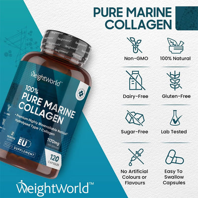 WeightWorld 100% Pure Marine Collagen 1170mg 120 Capsule