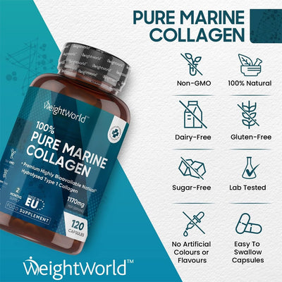WeightWorld 100% Pur Collagène Marin 1170mg 120 Capsules