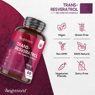 WeightWorld Trans Resveratrol 510mg 60 Capsules