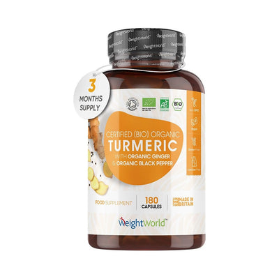 WeightWorld Organic Turmeric with Black Pepper and Ginger 1520mg 180 Capsules