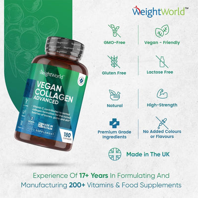 WeightWorld Végétalien Collagène Avancé 180 Capsules