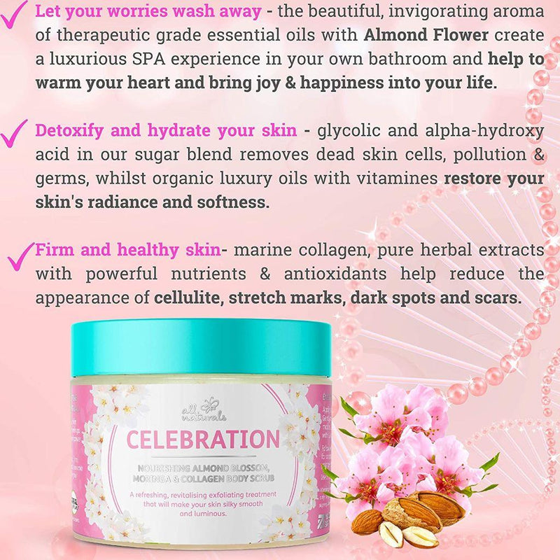 All Naturals Celebration - Nourishing Almond Blossom, Moringa & Collagen Body Scrub 400g - Fit &