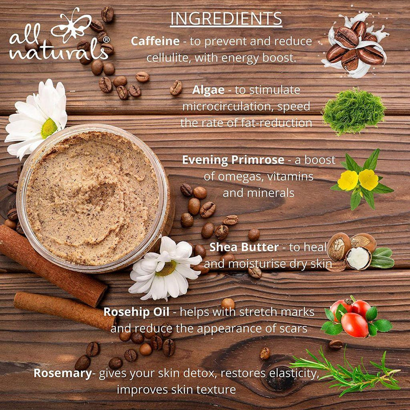 All Naturals Love & Beauty - Revitalising Coffee & Algae Body Scrub 400g - Fit &