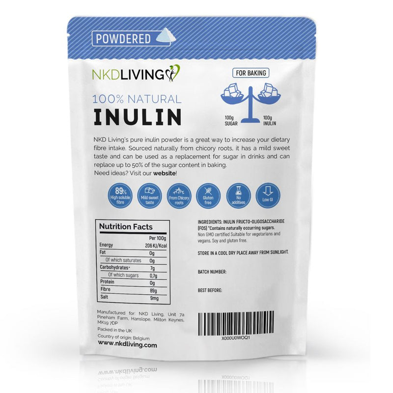 NKD LIVING 100% Natural Inulin Powder 1Kg - Fit &