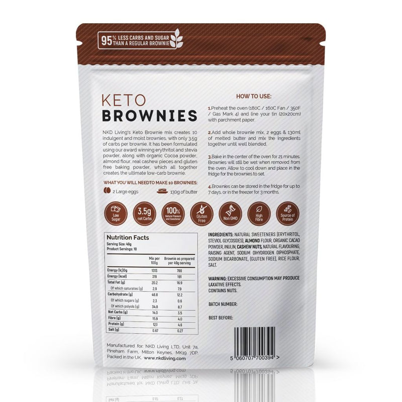 NKD LIVING Keto Brownie Mix 250g - Fit &