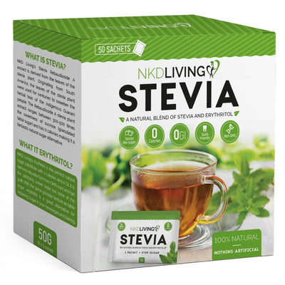 NKD LIVING Stevia 50 Sachets - Fit 'n' Vit - Shipping globally from the UK