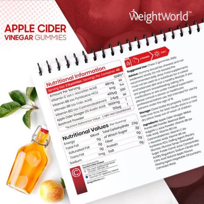 WeightWorld Apple Cider Vinegar 1000 mg 90 Gummies - Fit 'n' Vit - Shipping globally from the UK