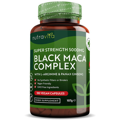 Nutravita Black Maca Complex 5000mg 180 Capsules - Fit 'n' Vit - Shipping globally from the UK