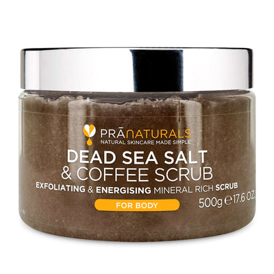 PraNaturals Dead Sea Salt & Coffee Body Scrub 500g - Fit 'n' Vit - Shipping globally from the UK