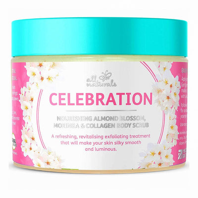 All Naturals Celebration - Nourishing Almond Blossom, Moringa & Collagen Body Scrub 400g - Fit 'n' Vit - Shipping globally from the UK