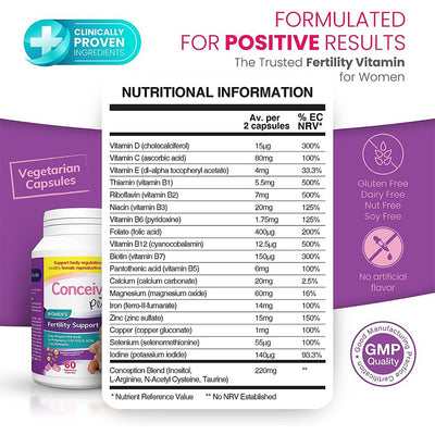 Conceive Plus Women's Support 60 Capsules - Fit 'n' Vit - Shipping globally from the UK