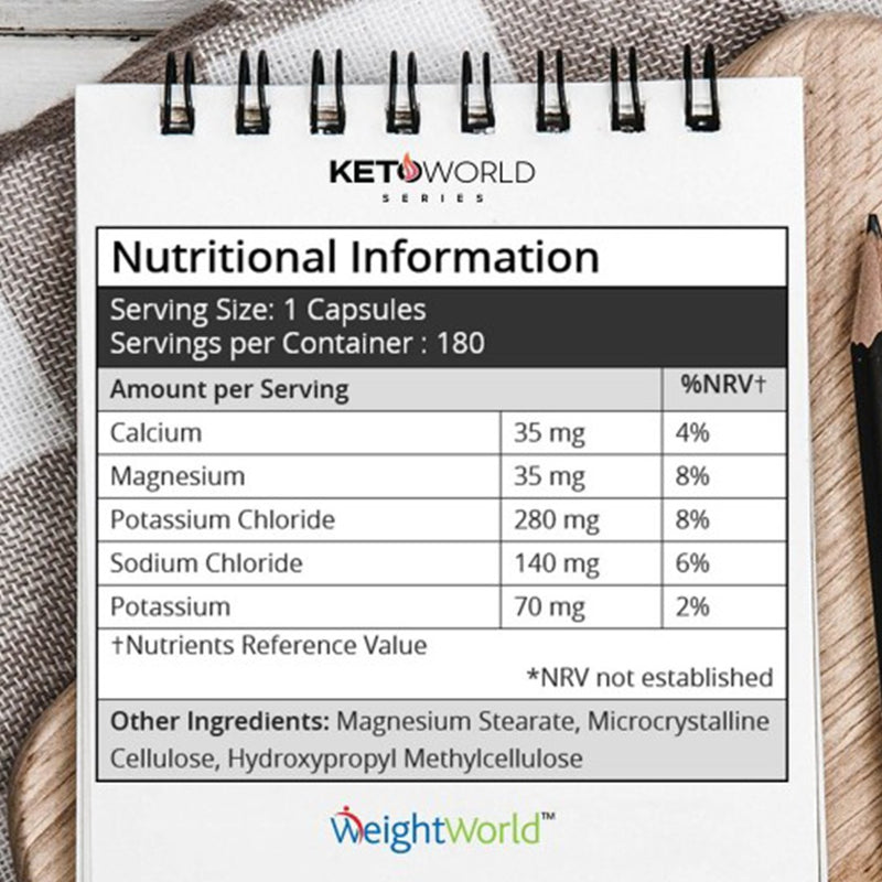 WeightWorld KetoWorld Keto Electrolyte 180 Capsules - Fit &