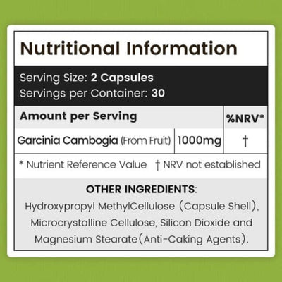 WeightWorld Garcinia Cambogia Pure 1000mg 60 Capsules - Fit 'n' Vit - Shipping globally from the UK