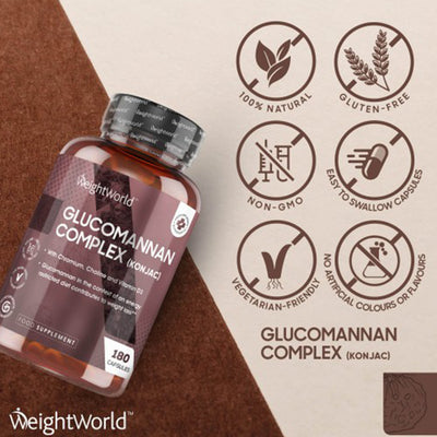 WeightWorld Glucomannan Complex 180 Capsules - Fit 'n' Vit - Shipping globally from the UK