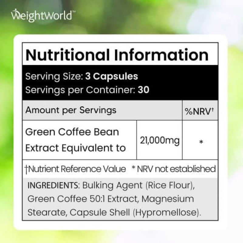 WeightWorld Pure Green Coffee 90 Capsules - Fit &