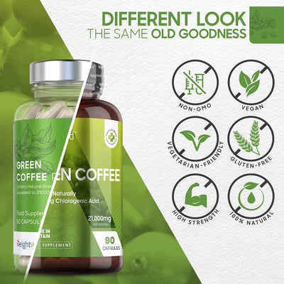 WeightWorld Pure Green Coffee 90 Capsules - Fit 'n' Vit - Shipping globally from the UK