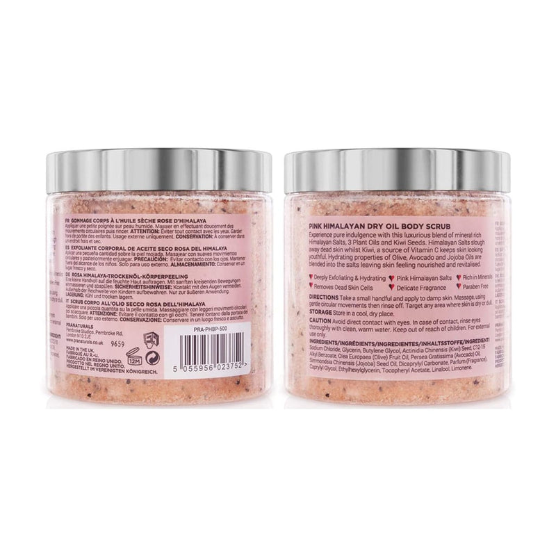 PraNaturals Pink Himalayan Dry Oil Body Scrub 500g - Fit &