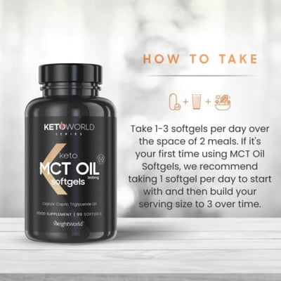 WeightWorld KetoWorld Keto MCT Oil 3600mg 90 Softgels - Fit 'n' Vit - Shipping globally from the UK