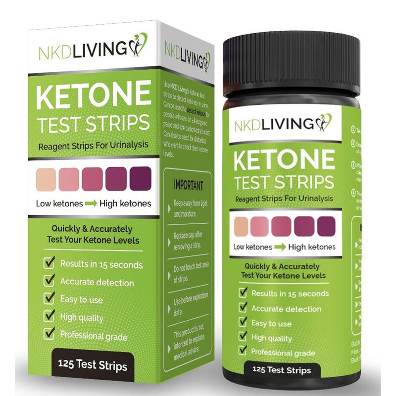 NKD LIVING Ketone Test Strips - 120 Strips - Fit &