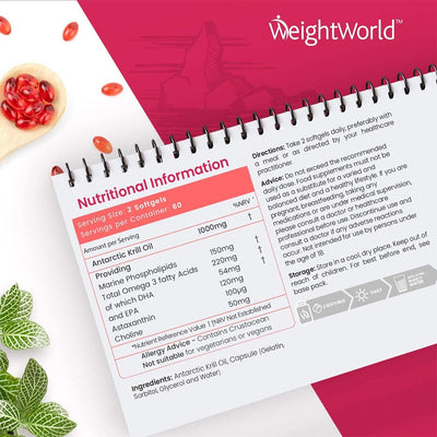WeightWorld Antarctic Krill Oil 1000mg 120 Softgels - Fit 'n' Vit - Shipping globally from the UK