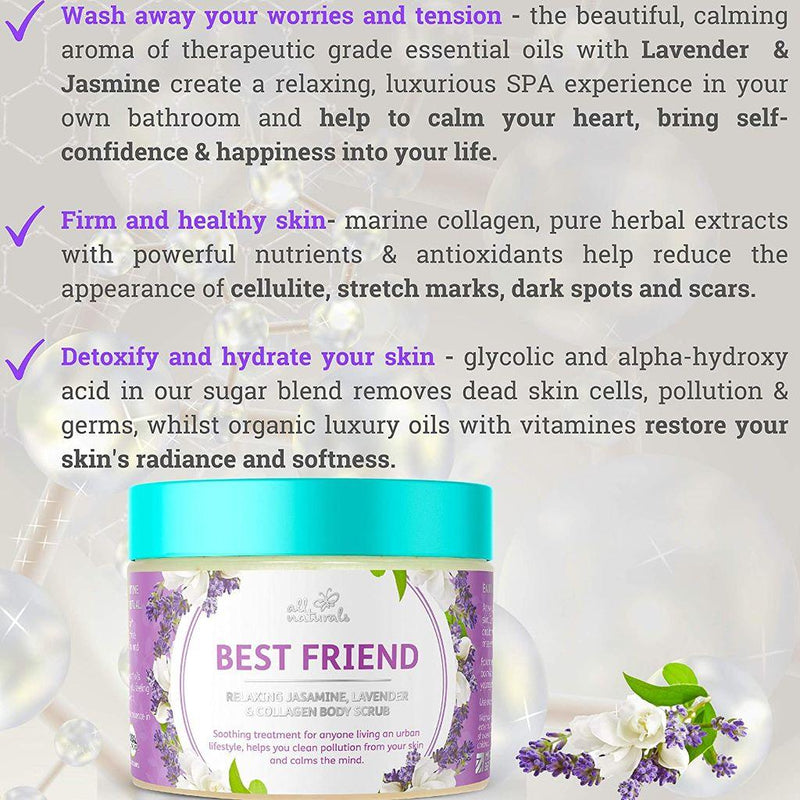 All Naturals Best Friend - Relaxing Jasmine, Lavender & Collagen Body Scrub 400g - Fit &