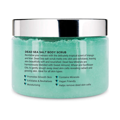 PraNaturals Dead Sea Salt Mango & Kiwi Body Scrub 500g - Fit 'n' Vit - Shipping globally from the UK