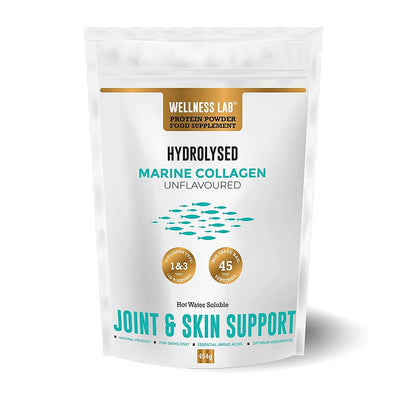 Wellness Lab Hydrolysed Marine Collagen Powder 454g - Fit 'n' Vit - Shipping globally from the UK