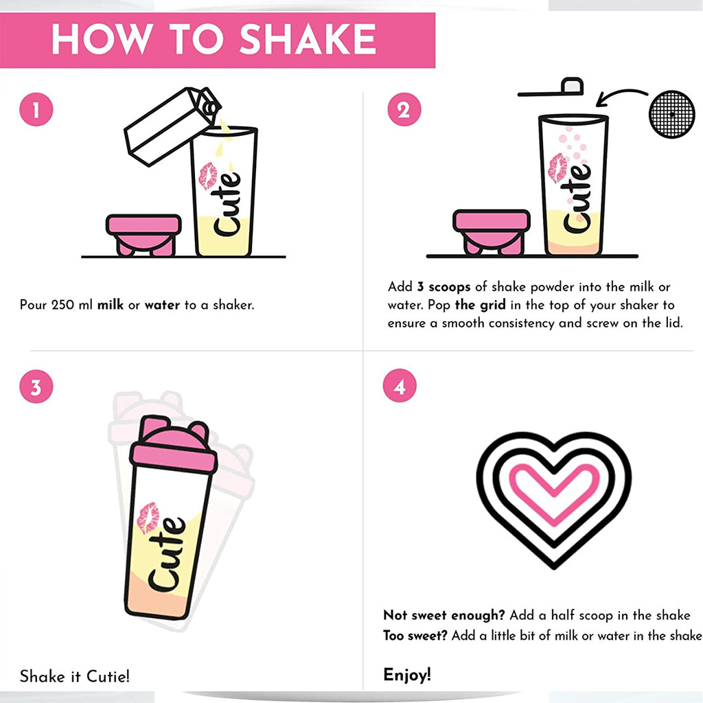 Cute Nutrition Shake - Substitut de Repas Saveur Banane - Shake Diététique  pour les Femmes (500g) - E-book Gratuit avec Plan d'Exercices - Par TummyTox
