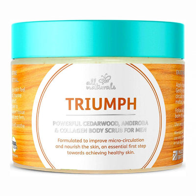 All Naturals Triumph - Cedarwood, Andiroba & Collagen Body Scrub For Men 400g - Fit 'n' Vit - Shipping globally from the UK