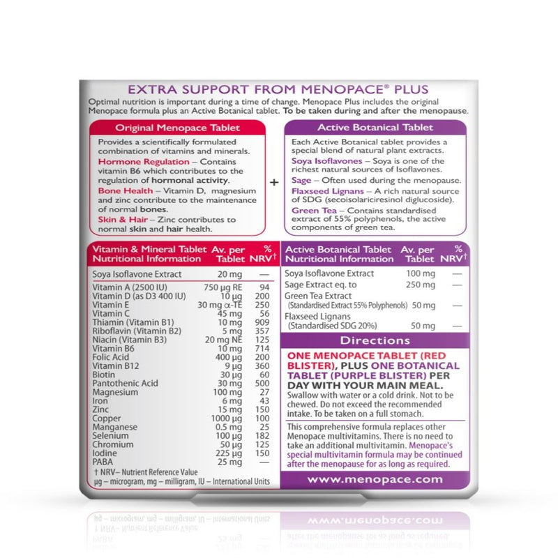 Vitabiotics Menopace Plus 56 Tablets - Fit &