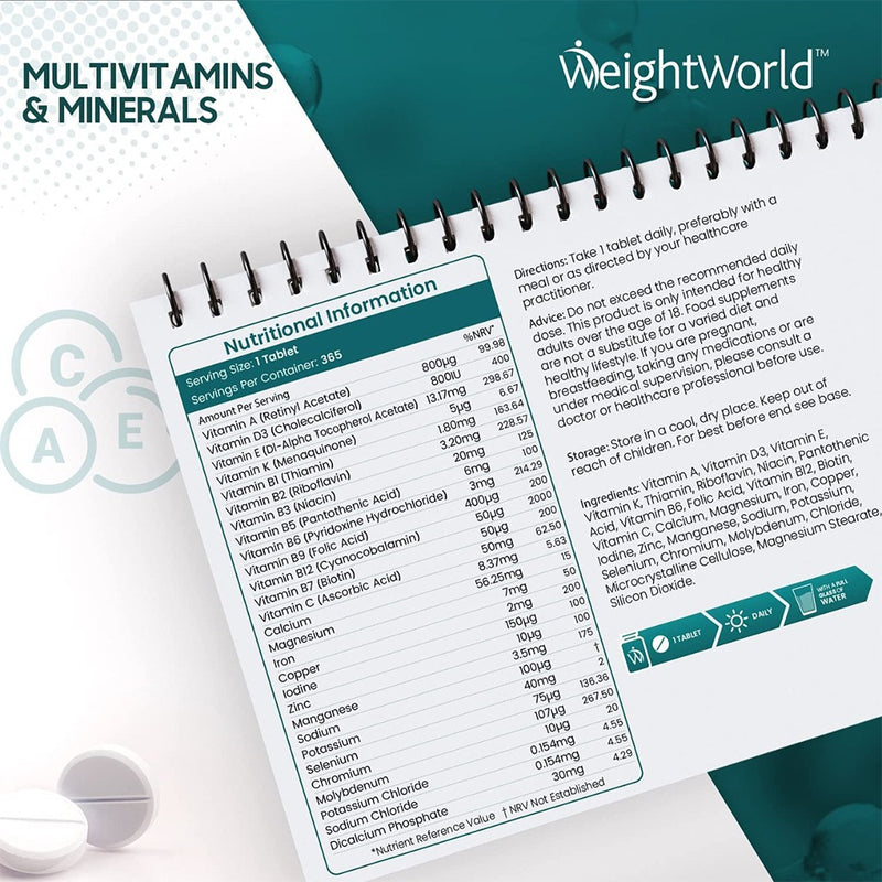 WeightWorld Multivitamins and Minerals 365 Tablets - Fit &