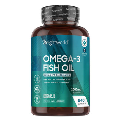 WeightWorld Omega 3 Fish Oil 2000mg 240 Softgels - Fit 'n' Vit - Shipping globally from the UK