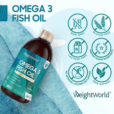 WeightWorld Omega 3 Fish Oil 1600mg 250ml - Fit 'n' Vit - Shipping globally from the UK