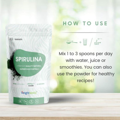 WeightWorld Spirulina 200g Powder - Fit 'n' Vit - Shipping globally from the UK