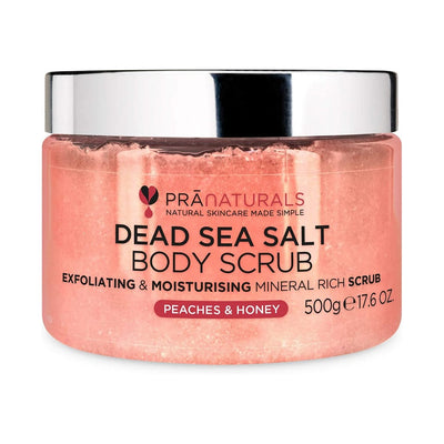 PraNaturals Dead Sea Salt Peach & Honey Body Scrub 500g - Fit 'n' Vit - Shipping globally from the UK