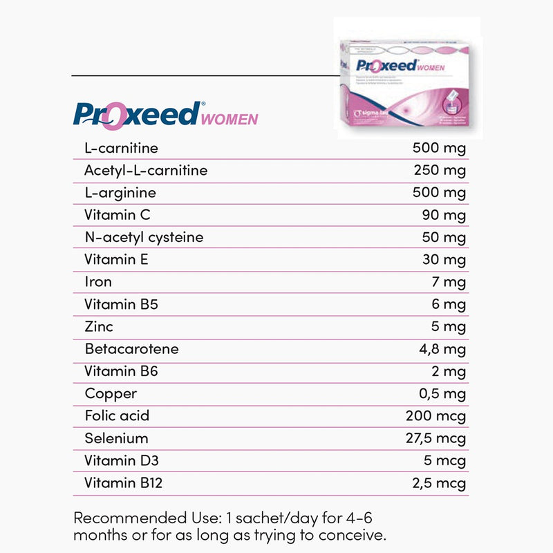 proxeed l-carnitine NF Male Infertility Supplement 20 Sachets Sigma-Tau Proxeed Women L-Carnitine Powder,