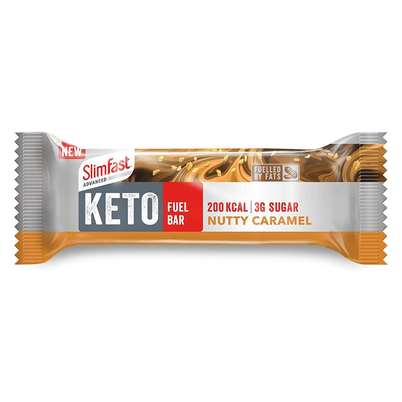 SlimFast Advanced Keto Fuel Bar Nutty Caramel 46g 12 Bars - Fit &