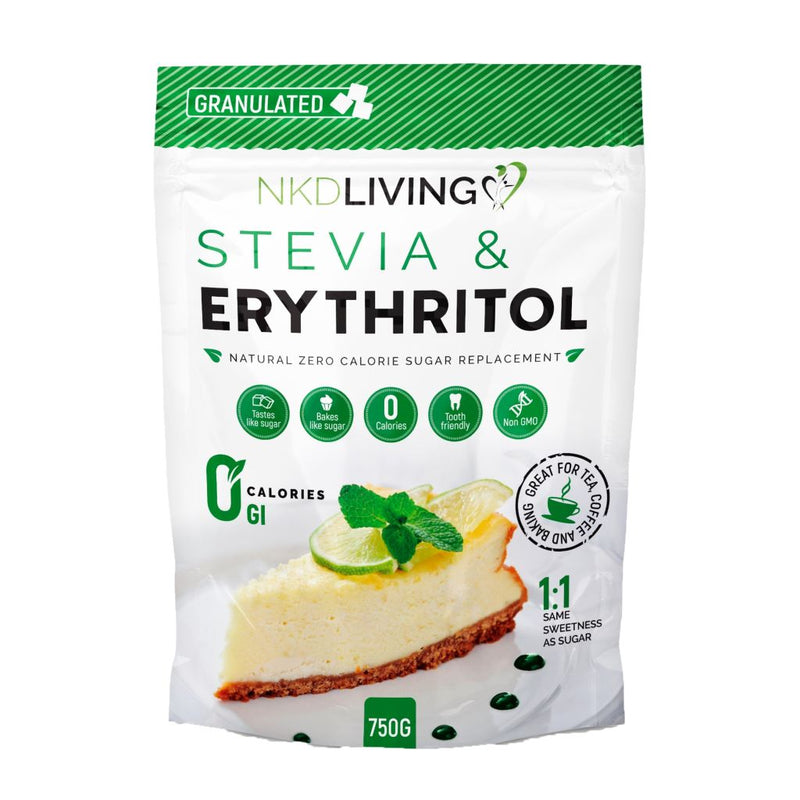 NKD LIVING Stevia & Erythritol 750g (Granulated) - Fit &