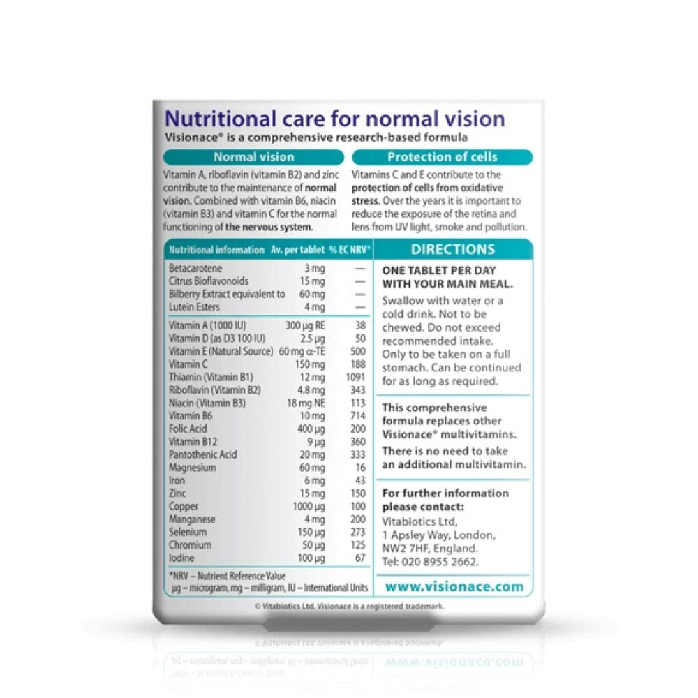 Visionace Vitabiotics Visionace Original 30 Tablets | fitnvit.com – Fit 'n' Vit