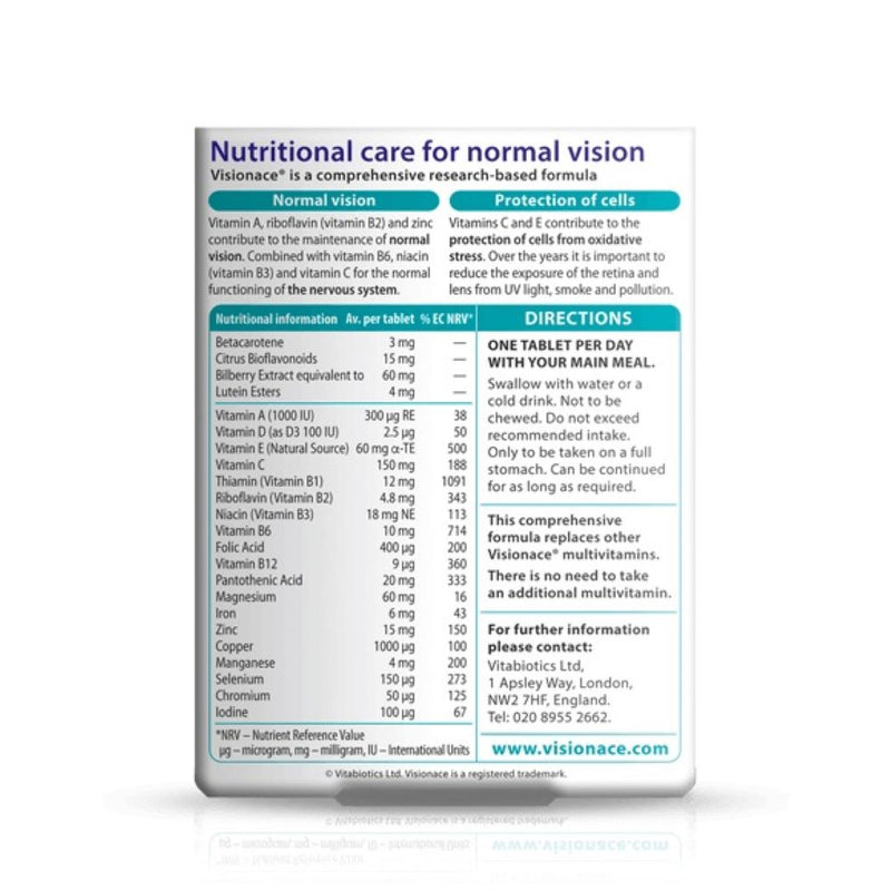 Visionace Vitabiotics Visionace Original 30 Tablets | fitnvit.com – Fit 'n' Vit