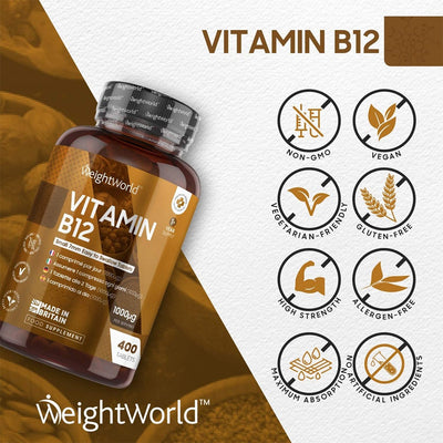 WeightWorld Vitamin B12 1000mcg 400 Tablets - Fit 'n' Vit - Shipping globally from the UK