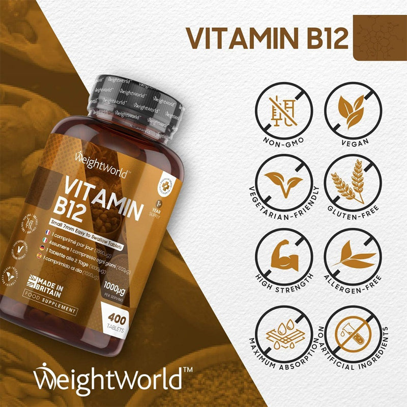 WeightWorld Vitamin B12 1000mcg 400 Tablets - Fit &