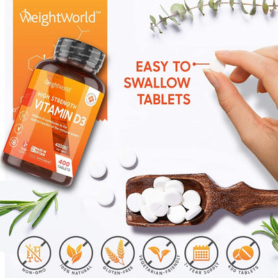 WeightWorld High Strength Vitamin D3 4000IU 400 Tablets - Fit 'n' Vit - Shipping globally from the UK