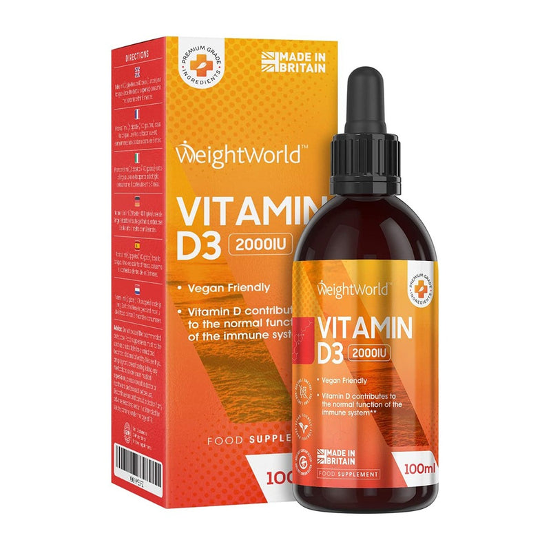 WeightWorld Vitamin D3 2000IU 100ml Liquid - Fit &