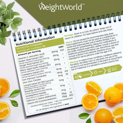 WeightWorld Vitamin C & Zinc 120 Capsules - Fit 'n' Vit - Shipping globally from the UK