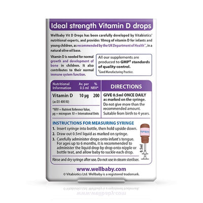 Vitabiotics Wellbaby Vitamin D Drops 30ml - Fit 'n' Vit - Shipping globally from the UK