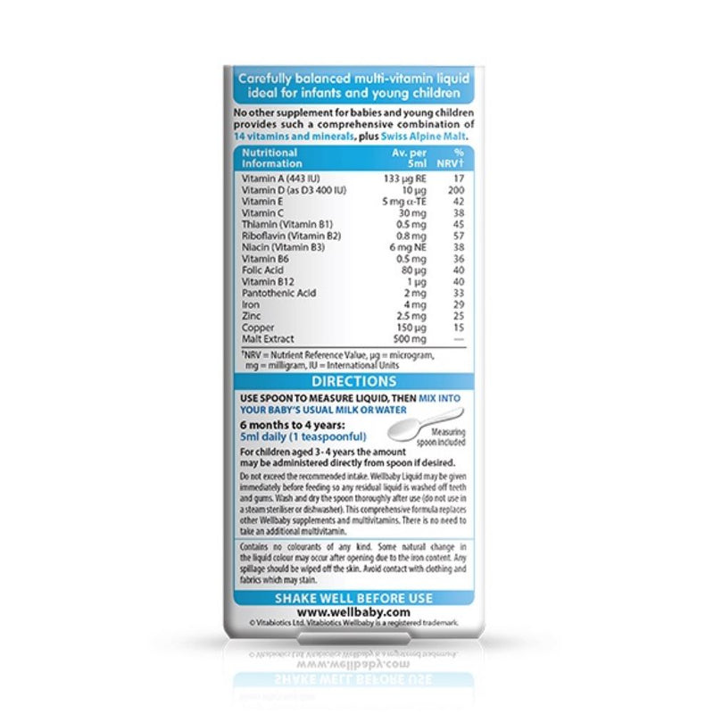 Vitabiotics Wellbaby Multi-vitamin Liquid 150ml - Fit &