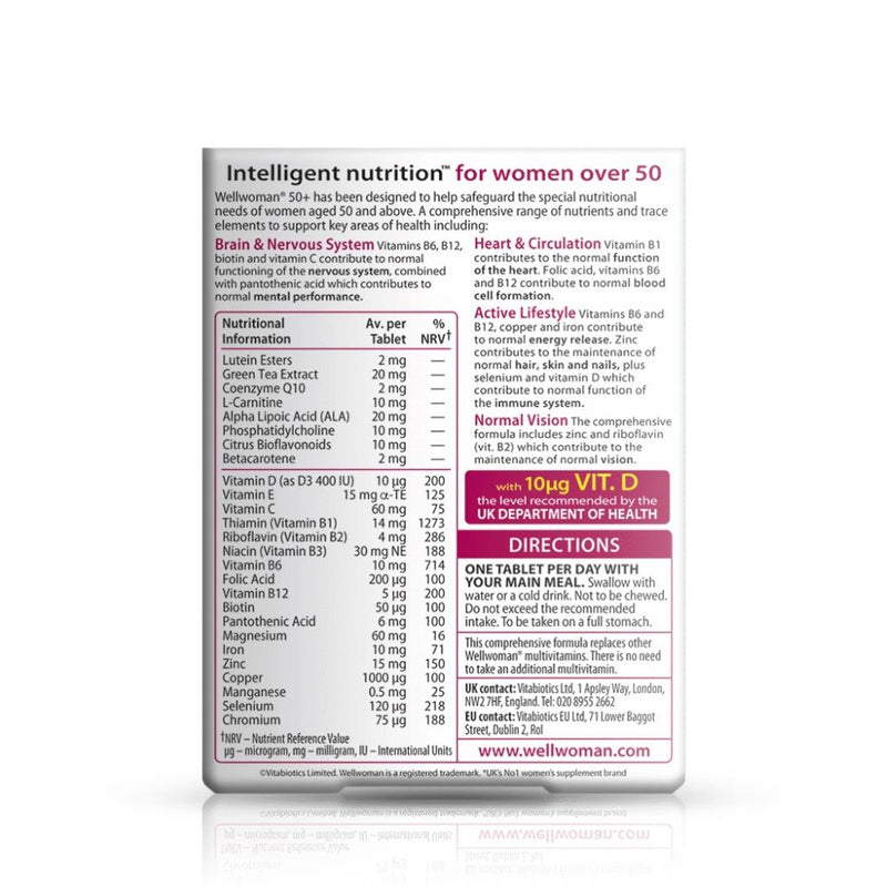 Vitabiotics Wellwoman 50+ 30 Tablets - Fit &